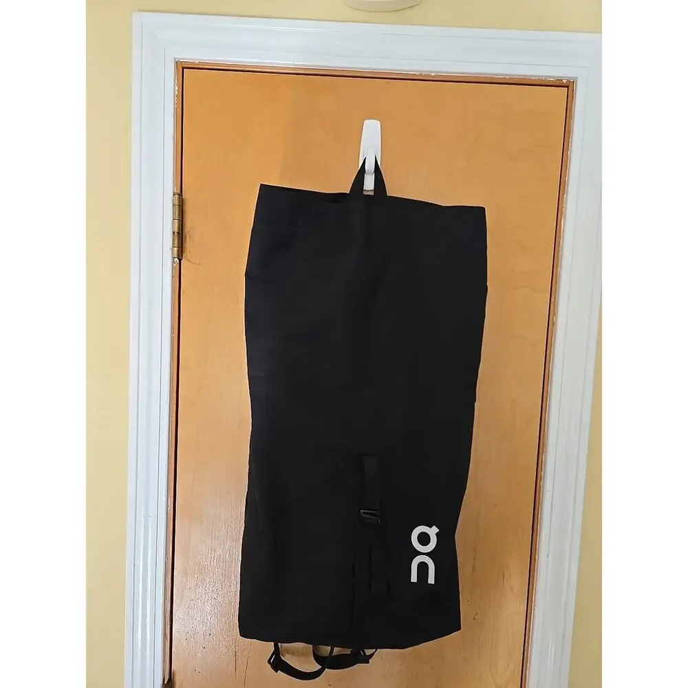 On Cloud Backpack Black Unisex Sports Bag Travel Small Packable Rolltop Design